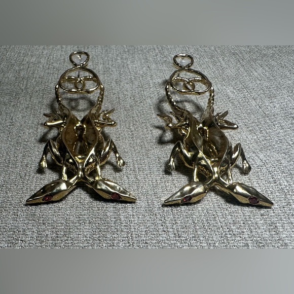 Ancient Future Double Grass Lizard Earrings - Picture 2 of 8